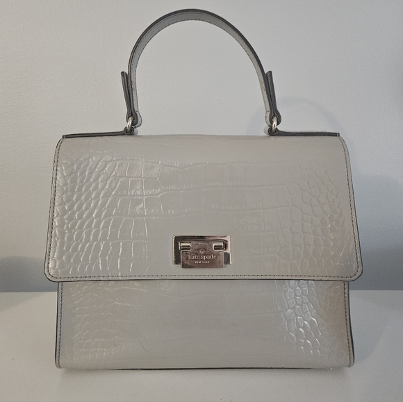 kate spade Handbags - Kate Spade French Gray Croc Knightsbridge Doris Satchel